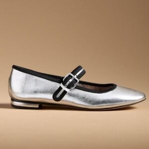 Maeve Silver Mary Jane Flats brand new!